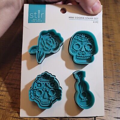 Set of (4) Mini Cookie Stamp Kit - DAY OF THE DEAD (Dia De Los Muertos) NEAT!