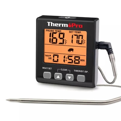 ThermoPro TP16SW Digital Meat Cooking Smoker Kitchen Grill BBQ Thermometer