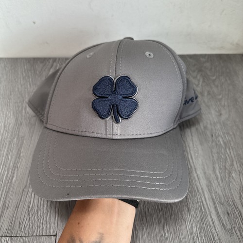 Live Lucky Black Clover Baseball Cap Hat Top Golf Gray Fit L