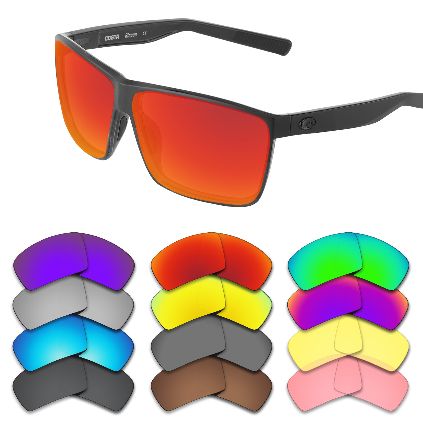 EYAR Polarized Replacement Lenses for-Costa Del Mar Rincon 06S9018