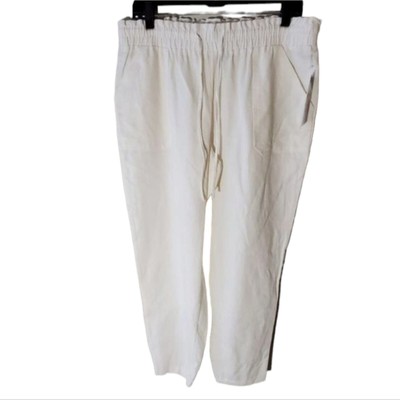 NYCC Pull on WHITE BEACH VACATION RESORT Linen blend joggers size 10 NEW