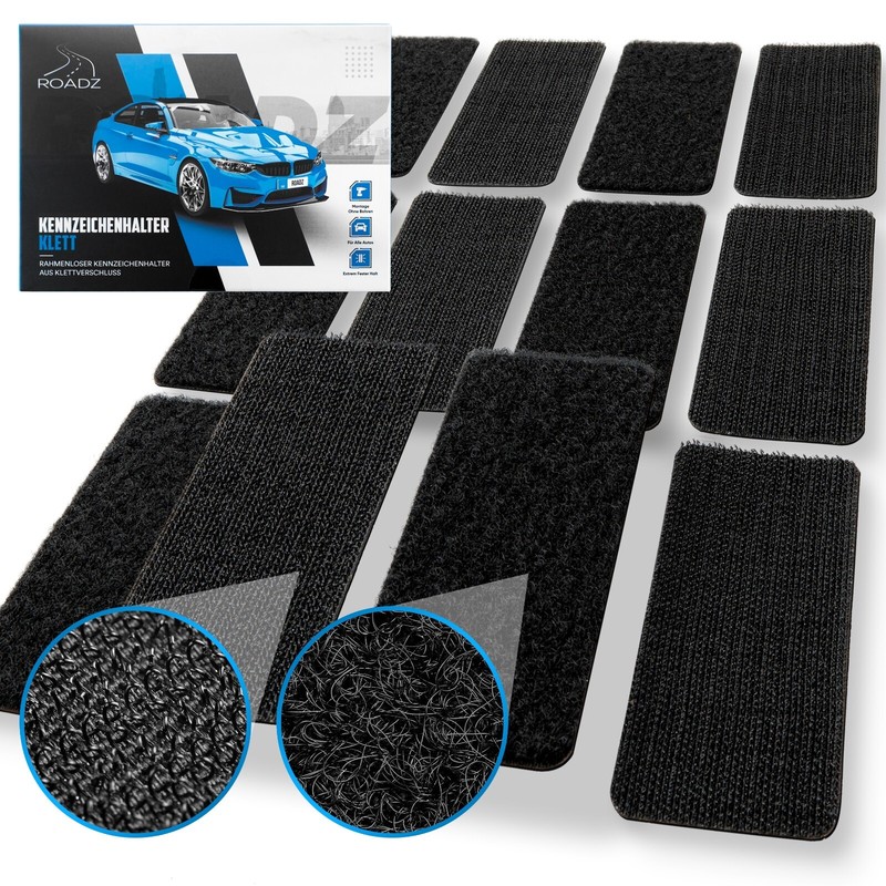 2x Kennzeichenhalter Klett Rahmenlos Nummernschildhalter Auto Universal Design