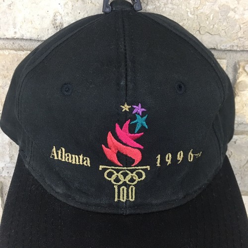 VINTAGE 90s Olympic Games 1996 Snapback Hat Cap Black First Pick Collection Vtg
