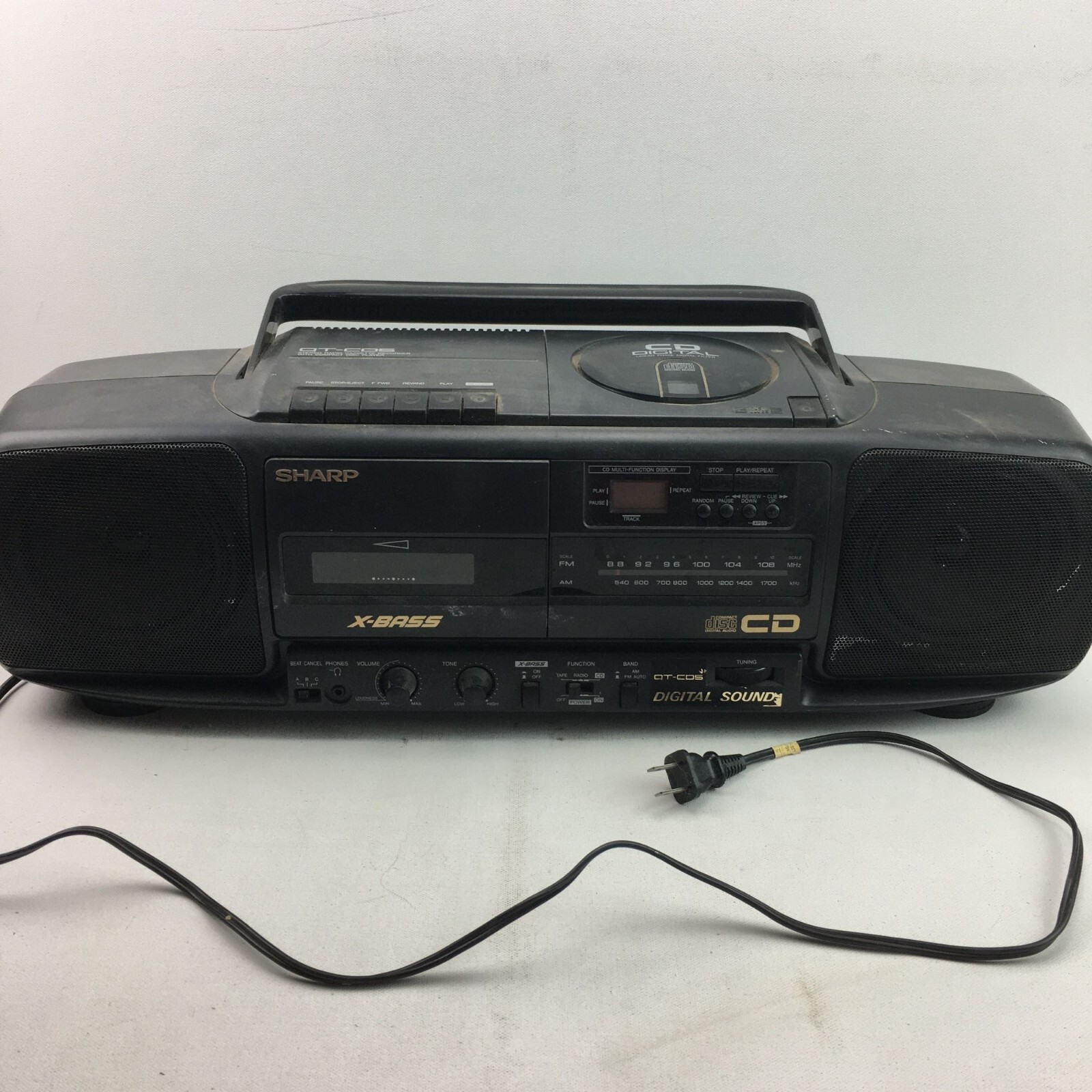 Sharp QT-CD5 Stereo Radio Cassette Record CD Play X-Bass