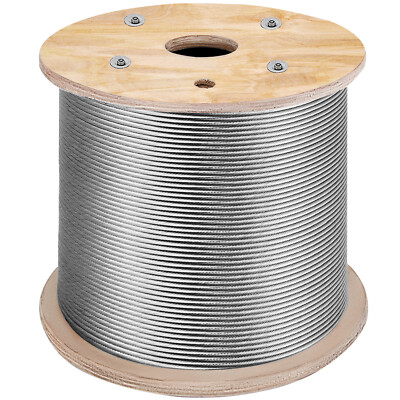 VEVOR T316 Stainless Steel Cable 1/8'' 1x19 Steel Wire Rope Railing Kit 1000FT