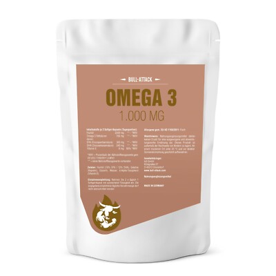 500 Kapseln Omega 3 Fischöl á 1000mg Kapseln - EPA DHA Lachsöl Beste Qualität!