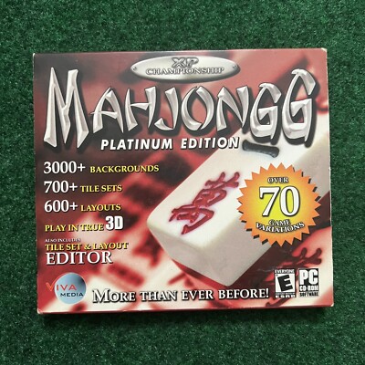 Mahjongg Platinum Edition - PC 2004 CD-ROM - 70+ Game Variations - New Open Box