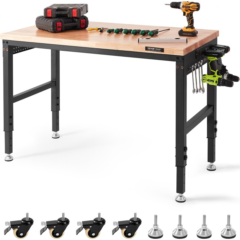 VEVOR Adjustable Height Workbench 48"L x 24"W Work Bench Table