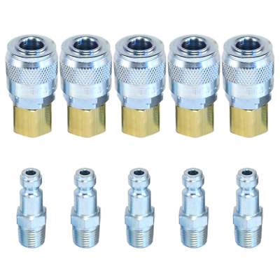 Tru-Flate Automotive Quick Coupler Air Hose Connector Fittings 1/4 NPT T Style
