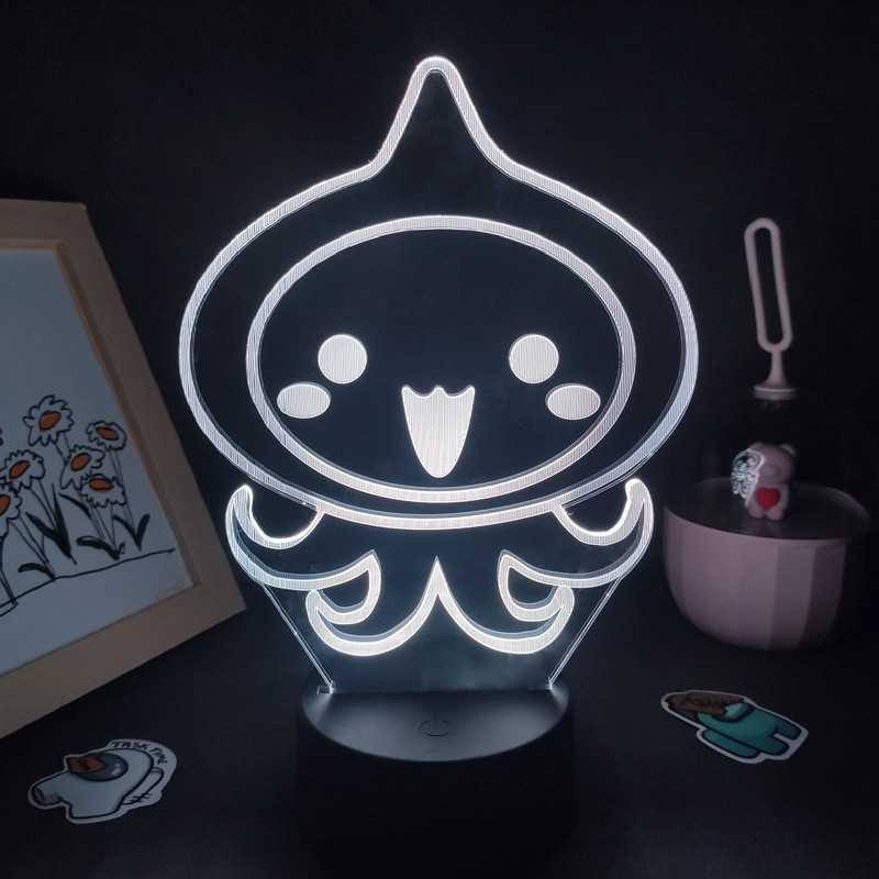 OW Game LOGO Mark Onion Small Squid 3D Lamps Led Night Light Cool Gifts Bedroom 