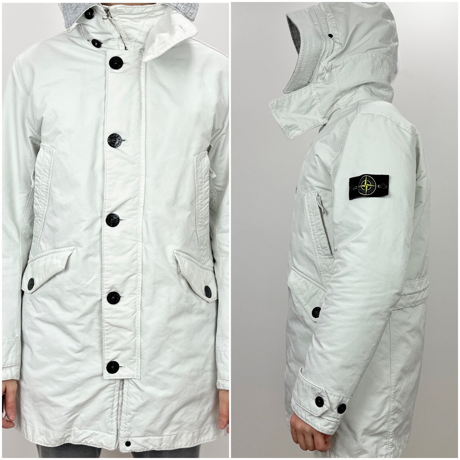 Stone Island David TC Down Parka Jacket White Mens Large Mid Stone Island David TC Down Parka Jacket White Mens Large Mid