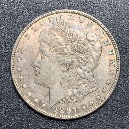 1897-P $ MORGAN SILVER DOLLAR “RAINBOW TONING” 