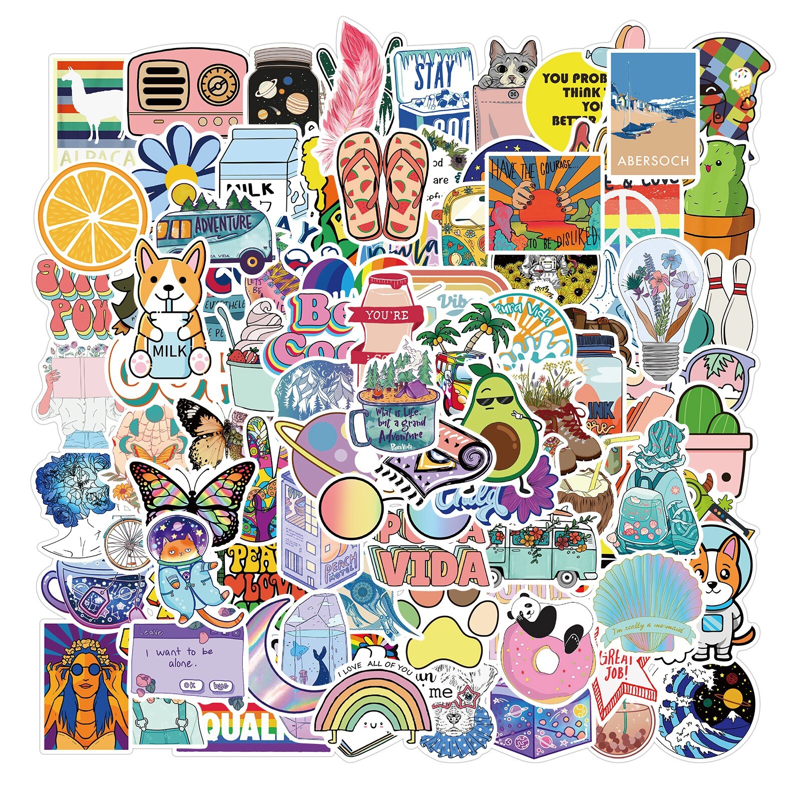 200Pcs Waterproof Bottle Stickers Teens Kid Suitcase Laptop Super Discount New