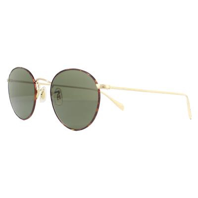 Pre-owned Oliver Peoples Sunglasses Coleridge Ov1186s 530552 Gold Tortoise G-15 Green