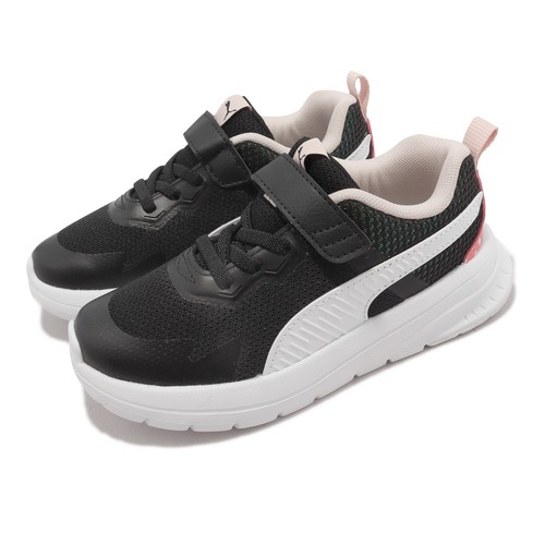 Детские кроссовки Puma Evolve Run GlitterAC PS Black White Pink Strap 386242-01