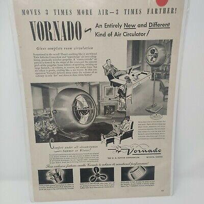 Vintage 1948 Vornado Fan Print Ad Ephemera Wall Art Decor