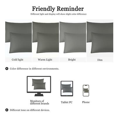 Egyptian Cotton Pillow Cases Hidden Zipper Pillowcase Standard Queen King 2 Pack