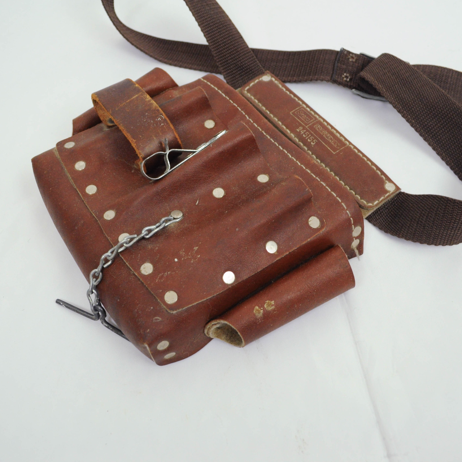 VTG Sears Craftsman Leather Tool Belt Brown Utility Carpenter Multi Pocket