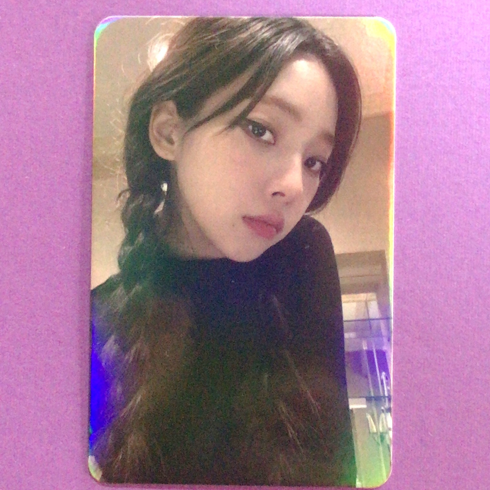 KARINA Aespa TCG 0411 Black hair in pigtails black clothes