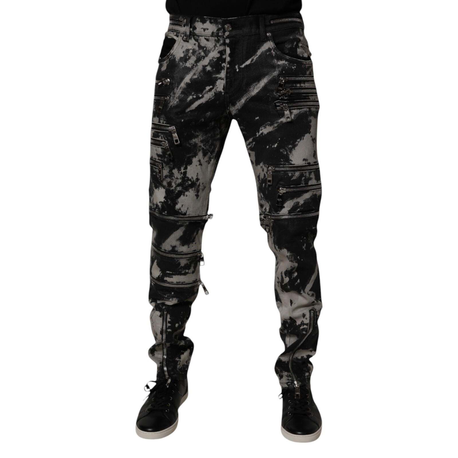 DOLCE&GABBANA フローラルプリント デニム ブラック　Skinny DOLCE&GABBANA フローラルプリント デニム ブラック Skinny 40g7