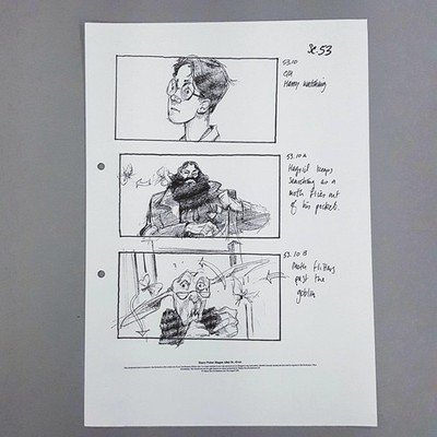 Harry Potter Production Used Storyboard Hagrid Goblin Moth Sc53 Diagon Alley