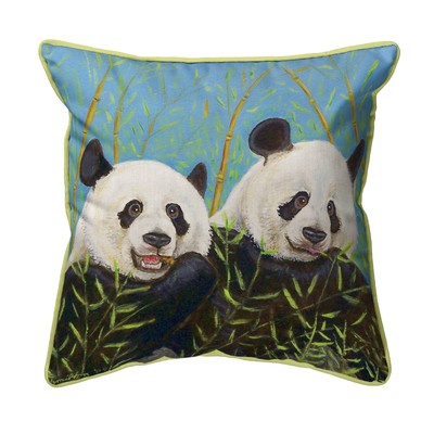 Betsy Drake Pandas Large Indoor Outdoor Pillow 18x18