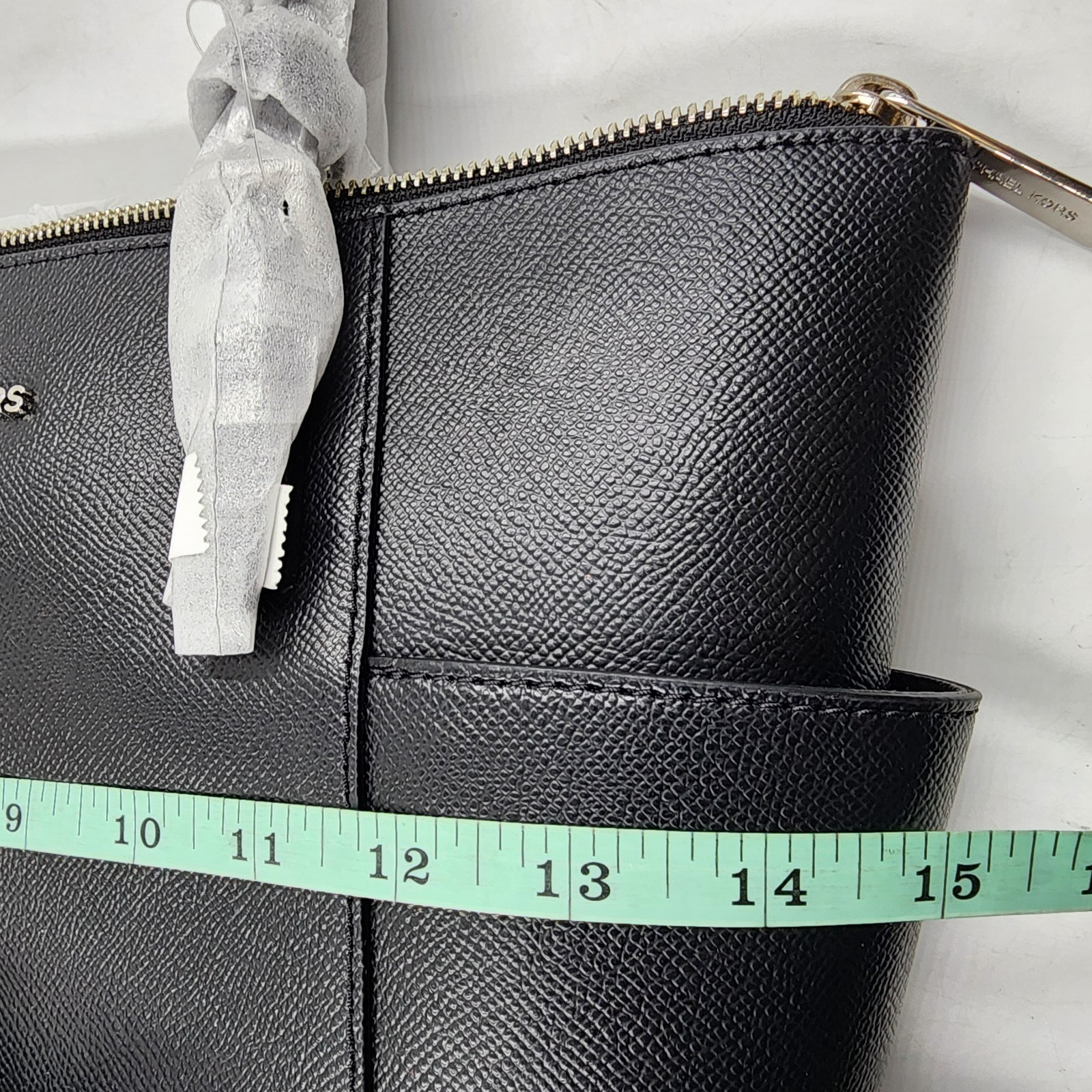 Michael Kors Jet Set Travel Saffiano Leather Tote Bag Womens L Black Zip Closure - Picture 19 of 19