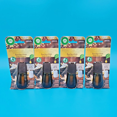 Lot of 4 ~ AIR WICK Essential OIL MIST REFILLS BROWN SUGAR & VANILLA LTD Ed NEW