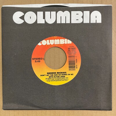 GEORGE MICHAEL & E JOHN Don't Let The Sun Go Down On Me 45 Columbia 38-74086 NEW