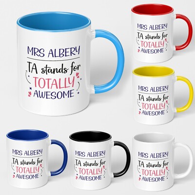 Personalised Thank You Teacher Assistant Mug End Term Gift TA Totally Awesome