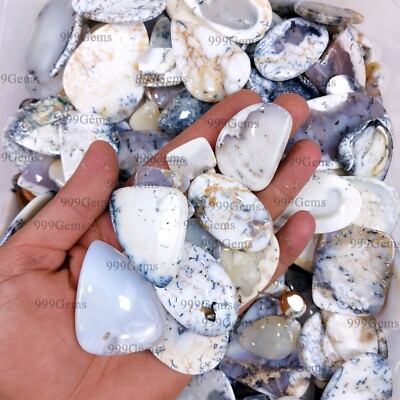 30 Pcs Bulk Natural Dendrite Agate Loose Cabochon Flat Back Gemstone Lot 15-40mm