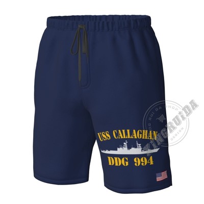 USS CALLAGHAN DDG-994 Men's Beach Shorts Swim Trunks Quick-Dry Board Shorts