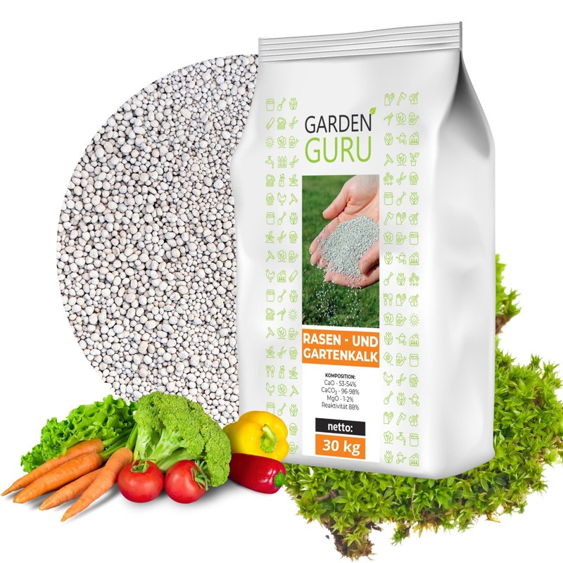 Premium Rasenkalk & Gartenkalk Kalk Düngekalk gegen Moos Rasendünger 30kg
