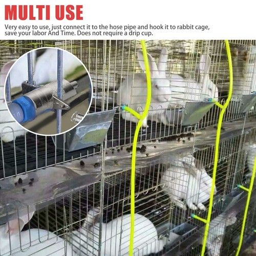 20× Rabbit Water Nipple Drinker Feeders Automatic Waterer Fountain for Ferrets