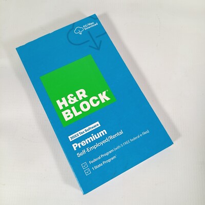 H&R Block 2022 Tax Software Premium Self-Employed/Rental PC/Mac Download
