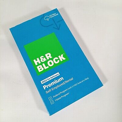 H&R Block 2022 Tax Software Premium Self-Employed/Rental PC/Mac Download