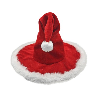 1PC Women Ladies Christmas Witch Hat Holiday Hat Warm Red And White Festive Hat