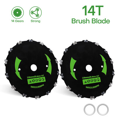 2pcs 9'' Chainsaw Brush Blade 14 Tooth Cutter Trimmer Head Weed Mower Saw Blade