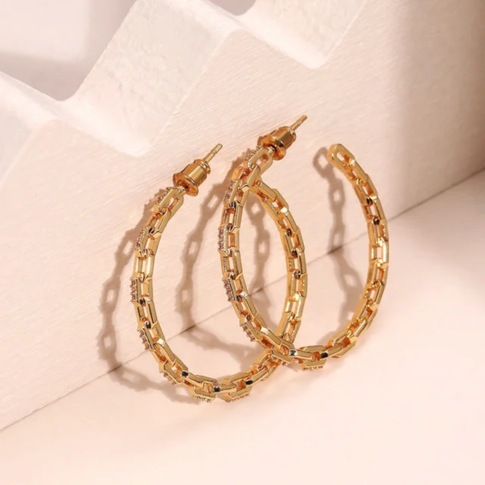 Gold Plated Large Paperclip Chain Link Hoop Earrings For Women Hip Hop jewelry