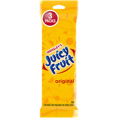 Juicy Fruit Chewing Gum, Value Pack - 15 Ct (3 Pack)