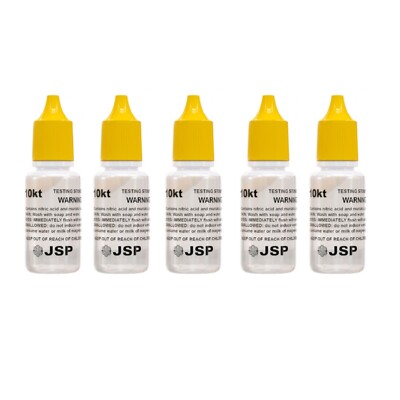 5 Bottles 10K Gold Testing Solution Acids Jeweler Test Gold Authenticity