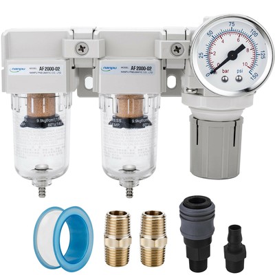 NANPU 1/4" BSP Three Stage Compressed Air Drying System - Double Air