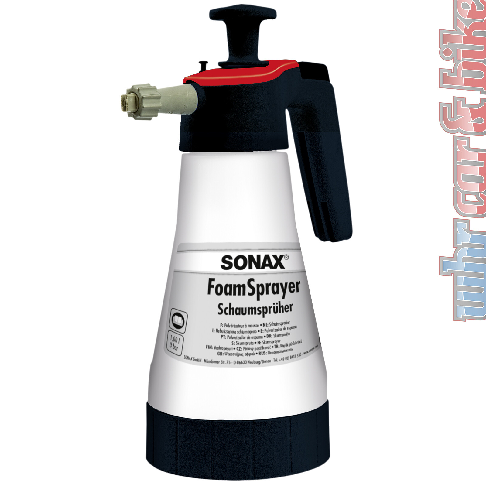 Sonax 04965410 Foam Sprayer Schaumsprüher 1L 3 bar Pumpsprühflasche Drucksprüher