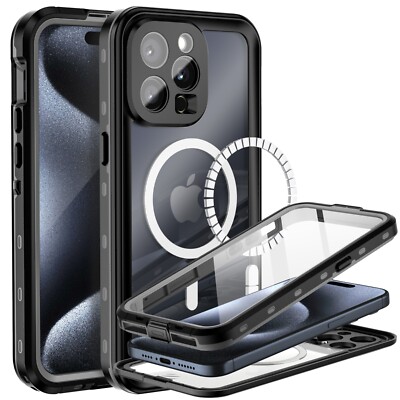 For iPhone 15 Pro Max 15 Plus Waterproof Case w Magsafe Screen Protector Cover