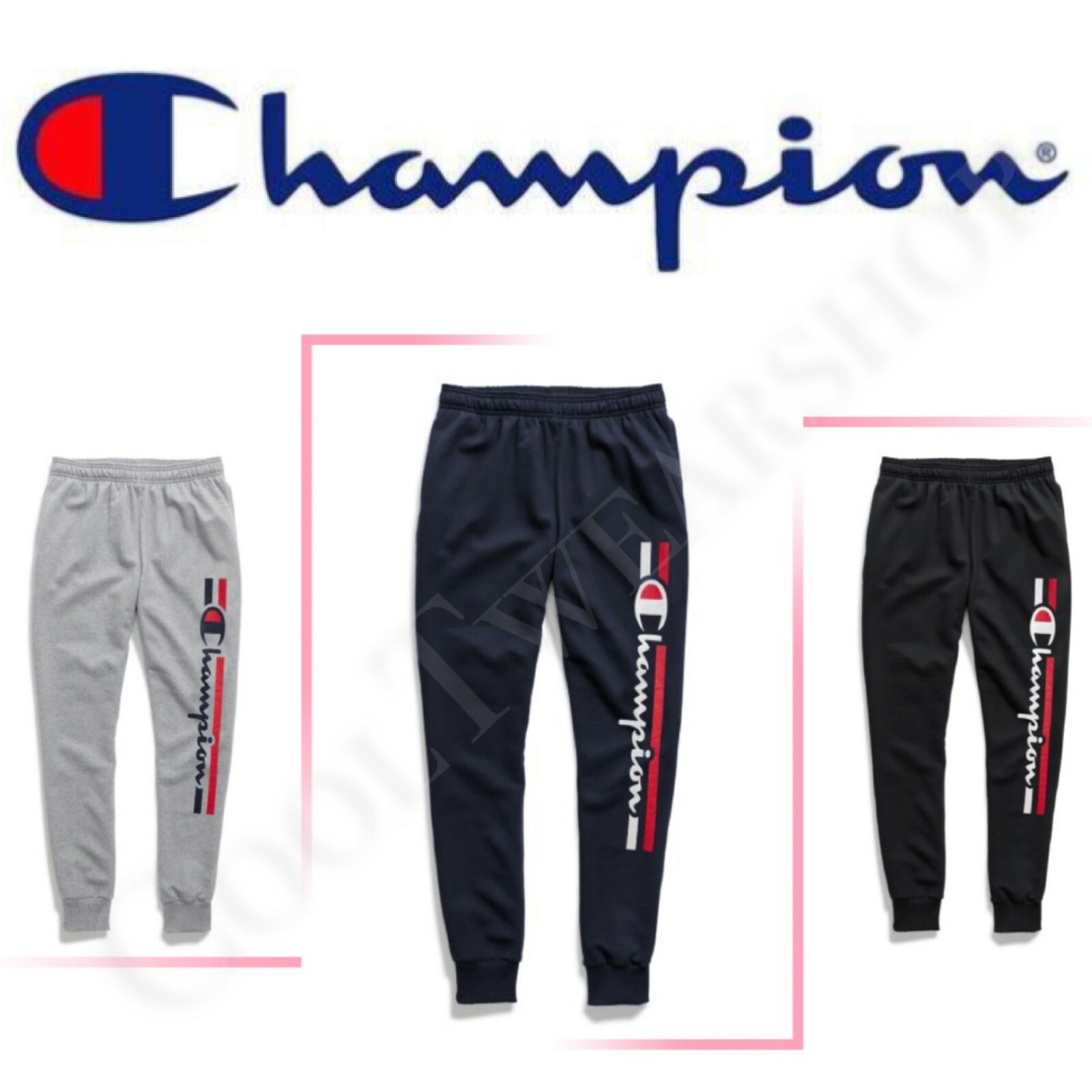 Champion Men's Powerblend Fleece Joggers, Verticle Logo W