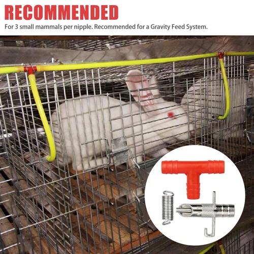 20× Rabbit Water Nipple Drinker Feeders Automatic Waterer Fountain for Ferrets