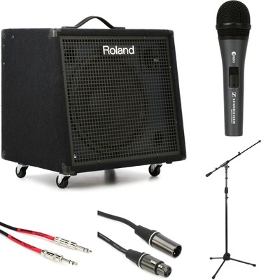 Roland KC-600 - 200W 15'' Keyboard Amp Microphone Bundle