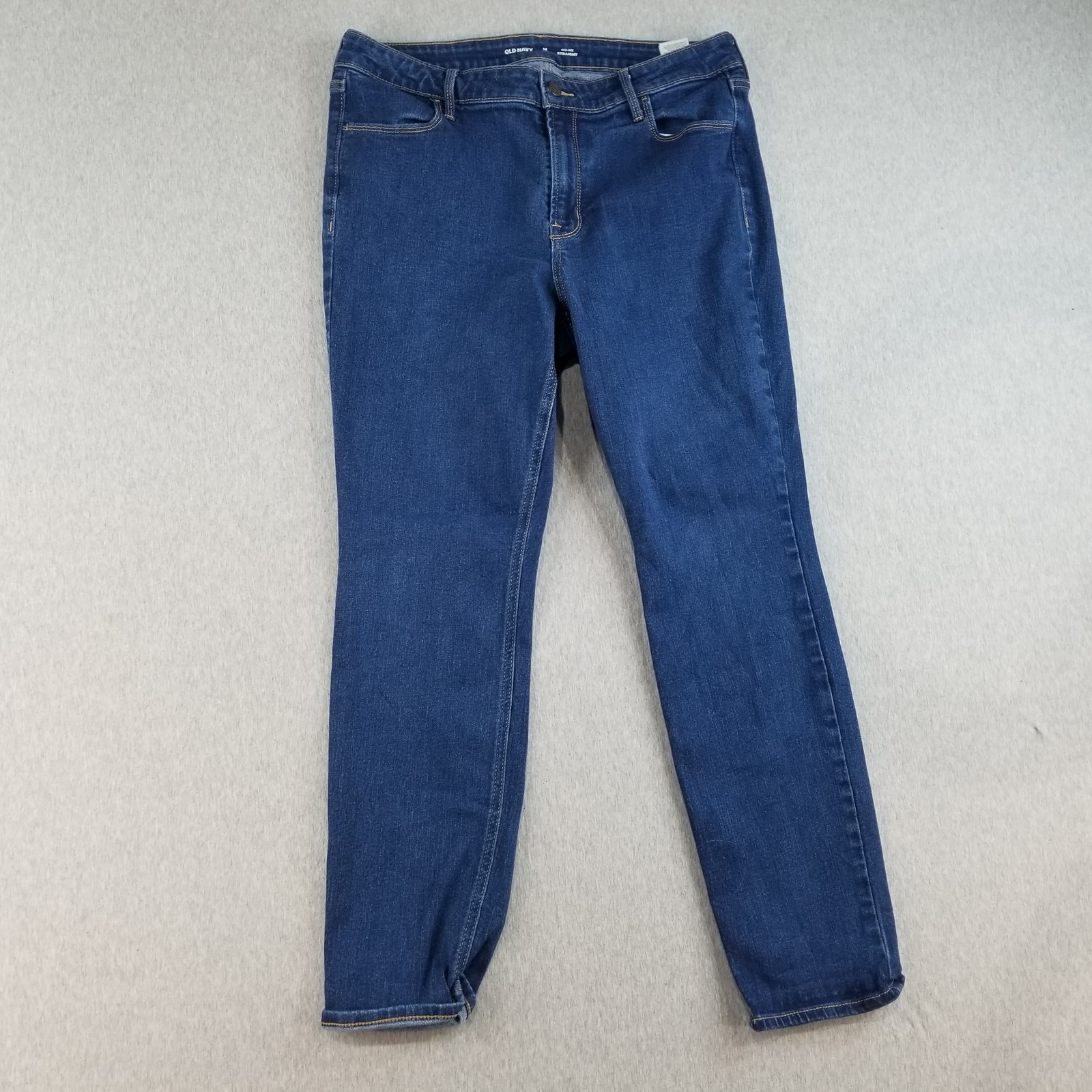 Old Navy Jeans Women's Sz 14P High Rise Straight Dark Wash Normcore Stylish Cute