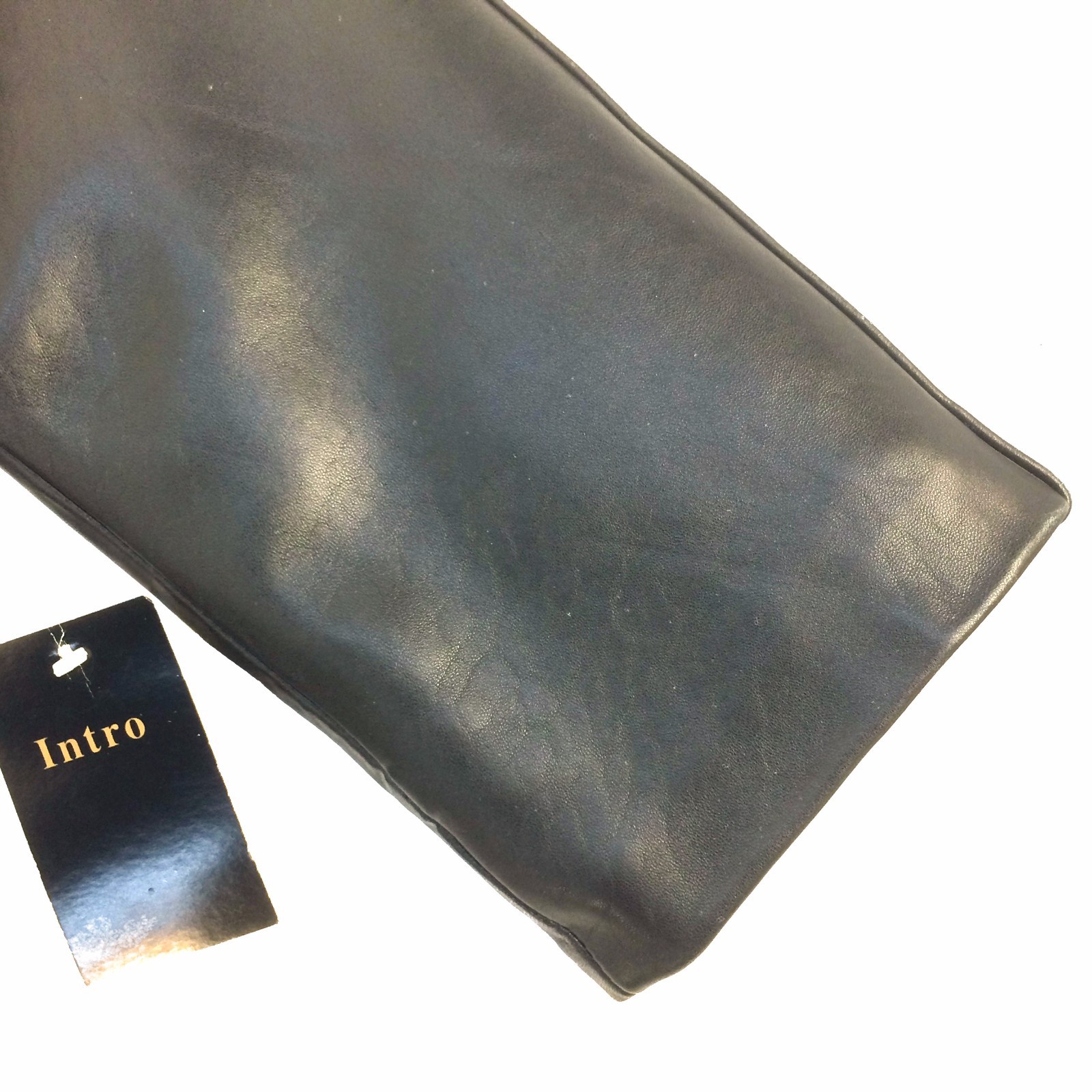 Pre-owned Intro 2984b , Vintage, Zip Out, Men's 4 Button Lambskin Leather 3/4 Coat/jacket In Black