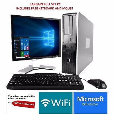 FULL DUAL CORE DESKTOP TOWER PC & TFT COMPUTER WITH WINDOWS 10...